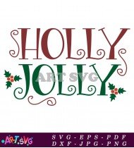 Holly Jolly Ornament Christmas Design SVG