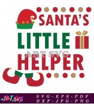 Santa's Little Helper Christmas Elf SVG