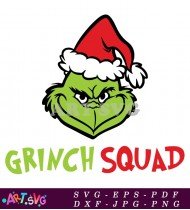 Grinch Squad Christmas Holiday Design Vector SVG