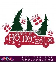 Ho Ho Ho Christmas Saying Truck Design SVG