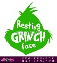 Resting Grinch Face Christmas Design SVG 3