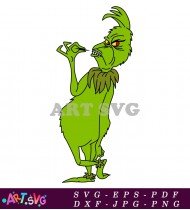 Grinch Christmas Character Cartoon Illustration Green Red SVG 6