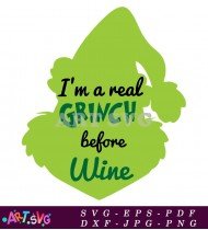 Real Grinch Wine Christmas Svg Design SVG