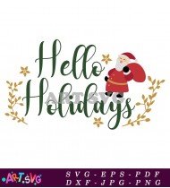 Green and Red Christmas Holiday Greetings Graphic SVG 1