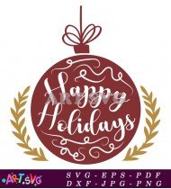 Red and Green Christmas Ornament Design For Holidays SVG