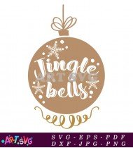 Jingle Bells Ornament Gold Christmas Decoration Design SVG