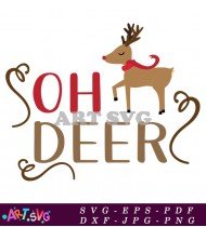 Oh Deer Christmas Rudolph Reindeer Holiday Design SVG