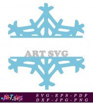 Blue Snowflake Winter Holiday Design Printable SVG 2