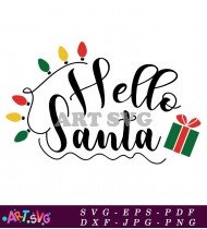 Hello Santa Christmas Holiday Greeting Card SVG