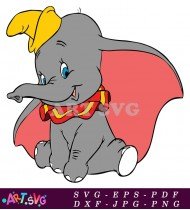 Dumbo Cartoon Character Flying With Big Ears SVG