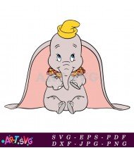 Cartoon Baby Elephant Smiling Cute SVG