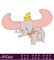 Adorable Baby Elephant Cartoon Clipart SVG