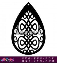 Ornate Victorian Swirl Silhouette Design Template SVG