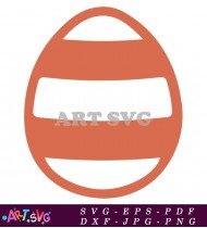 Simple Orange Easter Egg Printable Template SVG