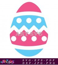 Blue and Pink Easter Egg SVG Design