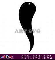 Black Yin Yang Shape Silhouette SVG