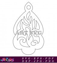 Floral Leaf Shaped Cut File SVG