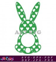 Bunny With Heart Print And White Circle SVG