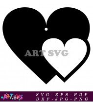 Black Heart Silhouette Design Pattern For Cutting SVG