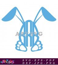 Easter Bunny Monogram SVG Cut File Design