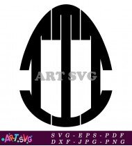 Black And White Monogram Design Easter SVG