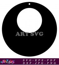 Black Round Circle With Hole For Monogram SVG