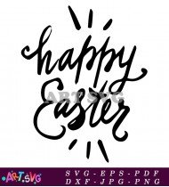 Happy Easter Script Lettering SVG Cut File 1