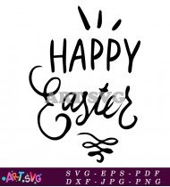 Happy Easter Script Lettering SVG Cut File 2