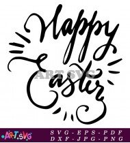 Happy Easter Hand Lettering SVG Cut File 1