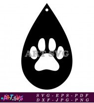 Black Paw Print Easter Egg Template SVG