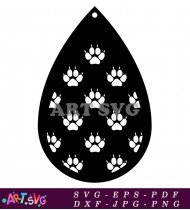 Black Paw Print Pattern Easter Egg SVG