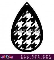 Black and White Houndstooth Pattern Earring Design SVG