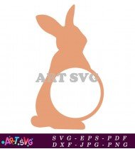 Simple Easter Bunny Design Template For Crafts SVG