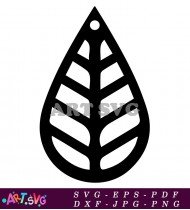 Detailed Leaf Teardrop Earring Digital Download SVG