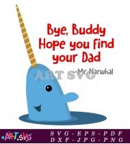 Christmas Narwhal Dad Buddy Hope Find SVG