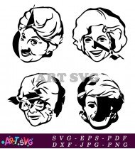 Black And White Portraits Of Women SVG