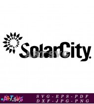 Solar City Logo In Black And White SVG