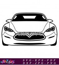 Black Tesla Model S Front View SVG