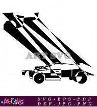 Black And White Space Ship Design SVG