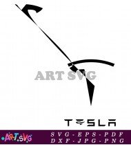 Black Tesla Motors Logo With Stripes SVG