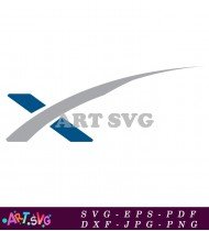 Space X Logo In Grey And Blue SVG