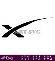 Black X Logo With Stripes SVG