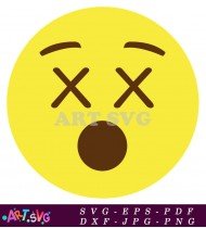 Yellow Emoji Face With X Eyes Closed SVG