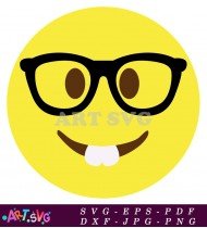 Smiling Yellow Emoji Face With Glasses SVG