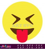 Smiling Yellow Emoji Face With Tongue SVG