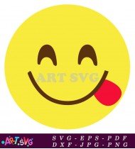 Yellow Smiling Emoji Face With Tongue SVG