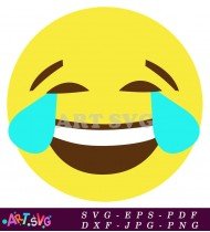 Laughing Emoji Face With Tears Streaming SVG