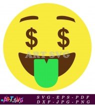 Money Eyes Emoji Smiling Tongue Out SVG