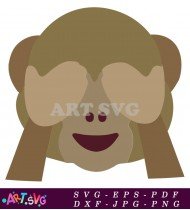 Monkey Emoji Eyes Covered Funny Cartoon SVG