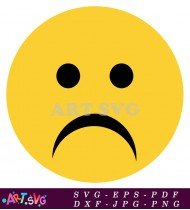 Yellow Sad Emoji Cartoon Facial Expression SVG